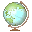 sich drehender Globus